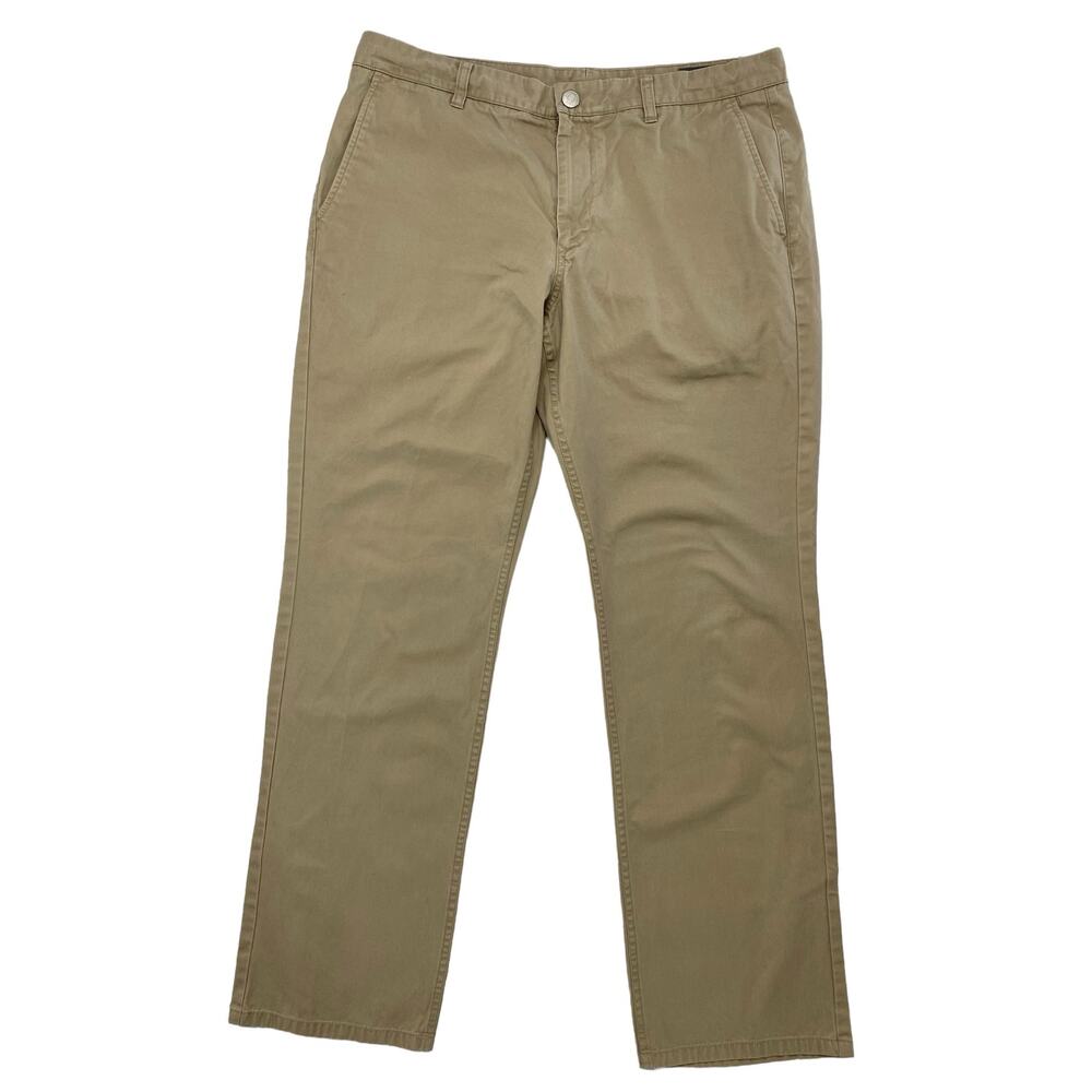 BONOBOS Washed Chinos Straight Leg Pants in True Khaki Size 35x32 Work #11598